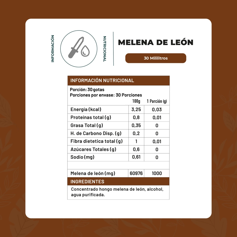 MELENA DE LEON HONGO PREMIUM DOBLE EXTRACTO GOTAS 30ML - 2