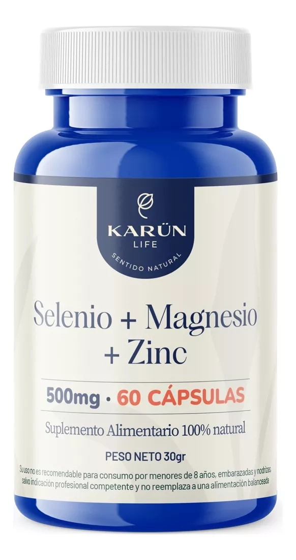 SELENIO + MAGNESIO + ZINC 60 CAPSULAS - KARUNLIFE - 1