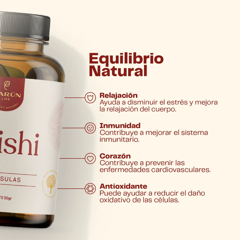 REISHI HONGO 500MG - 60 CAPSULAS - SISTEMA INMUNE - 3