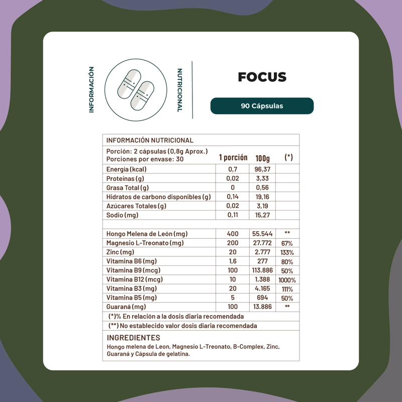 FOCUS CLARIDAD MENTAL Y COGNITIVA 60 CAPSULAS KARUN LIFE - 2