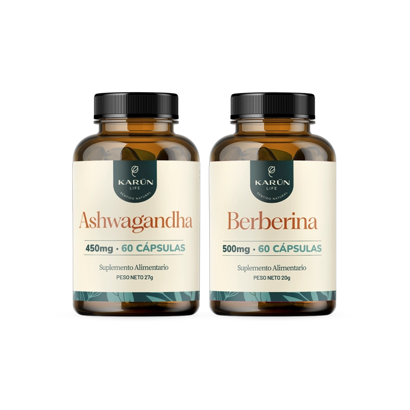 PACK ASHWAGANDHA + BERBERINA- 120 CAPSULAS KARUN LIFE - 1