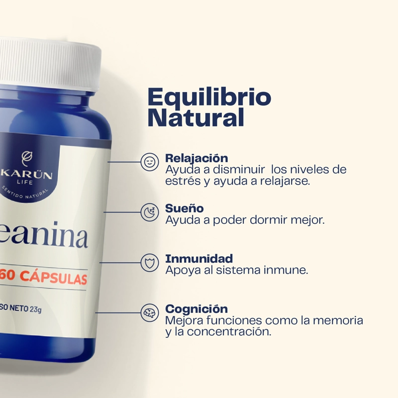 L- TEANINA 60 CAPSULAS KARUN LIFE - 3