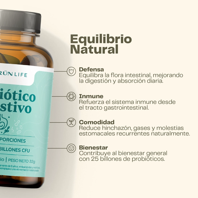 PROBIOTICO DIGESTIVO 60 CAPSULAS KARUN LIFE - 3