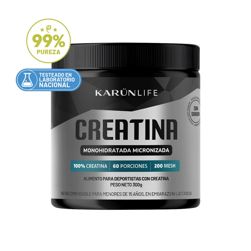 CREATINA MONOHIDRATADA EN POLVO 300 GRAMOS KARUN LIFE - 1