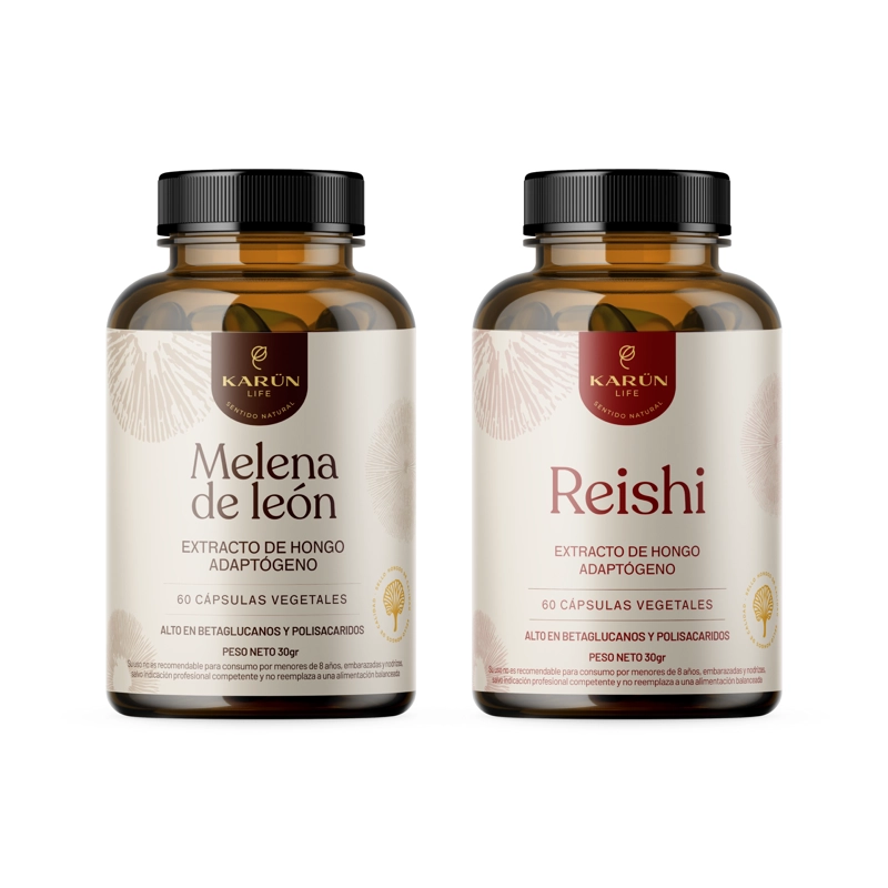PACK MELENA DE LEON Y REISHI 120 CAPSULAS KARUN LIFE - 1