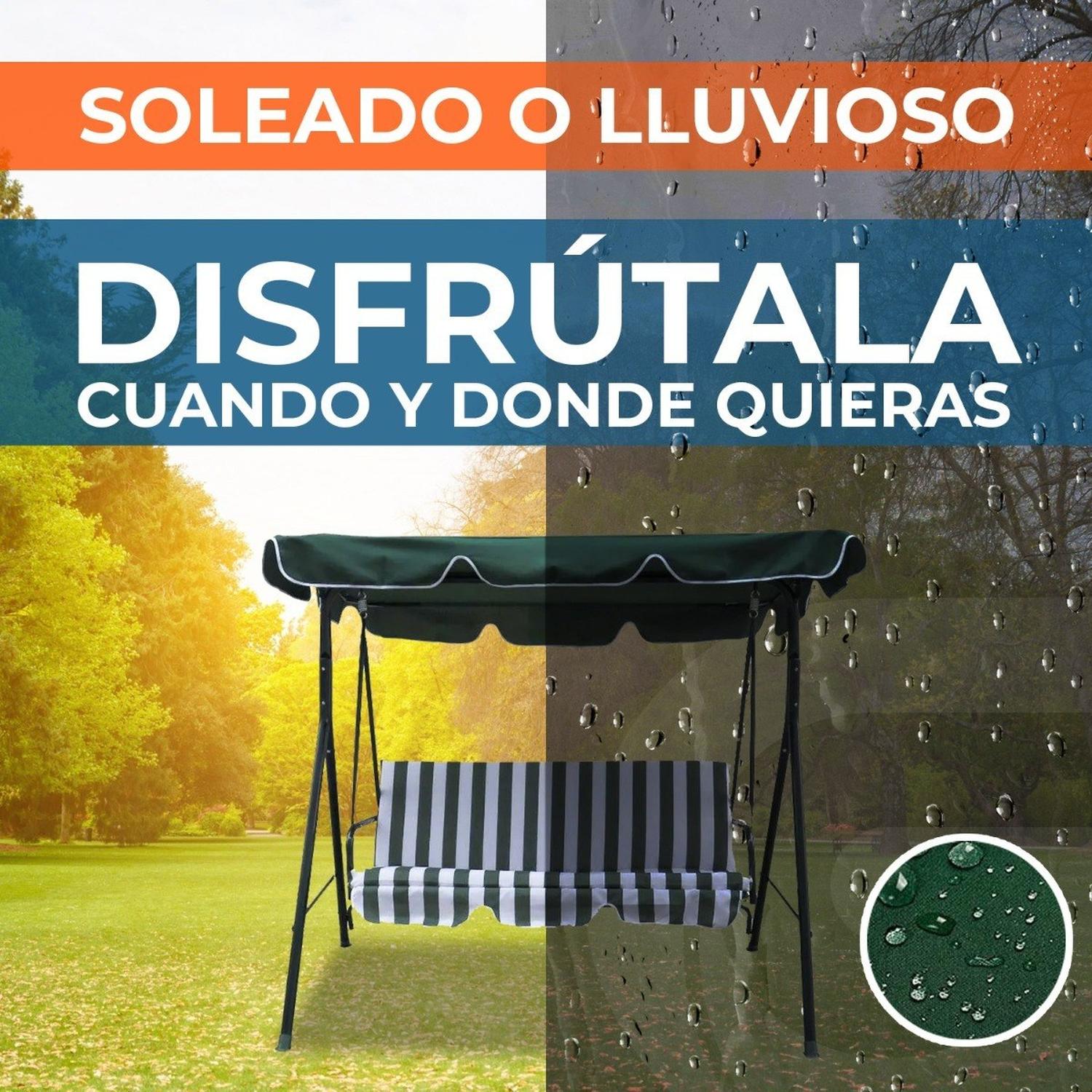 SILLA COLUMPIO PARA TERRAZA AL AIRE LIBRE PARA 3 PERSONAS - 3