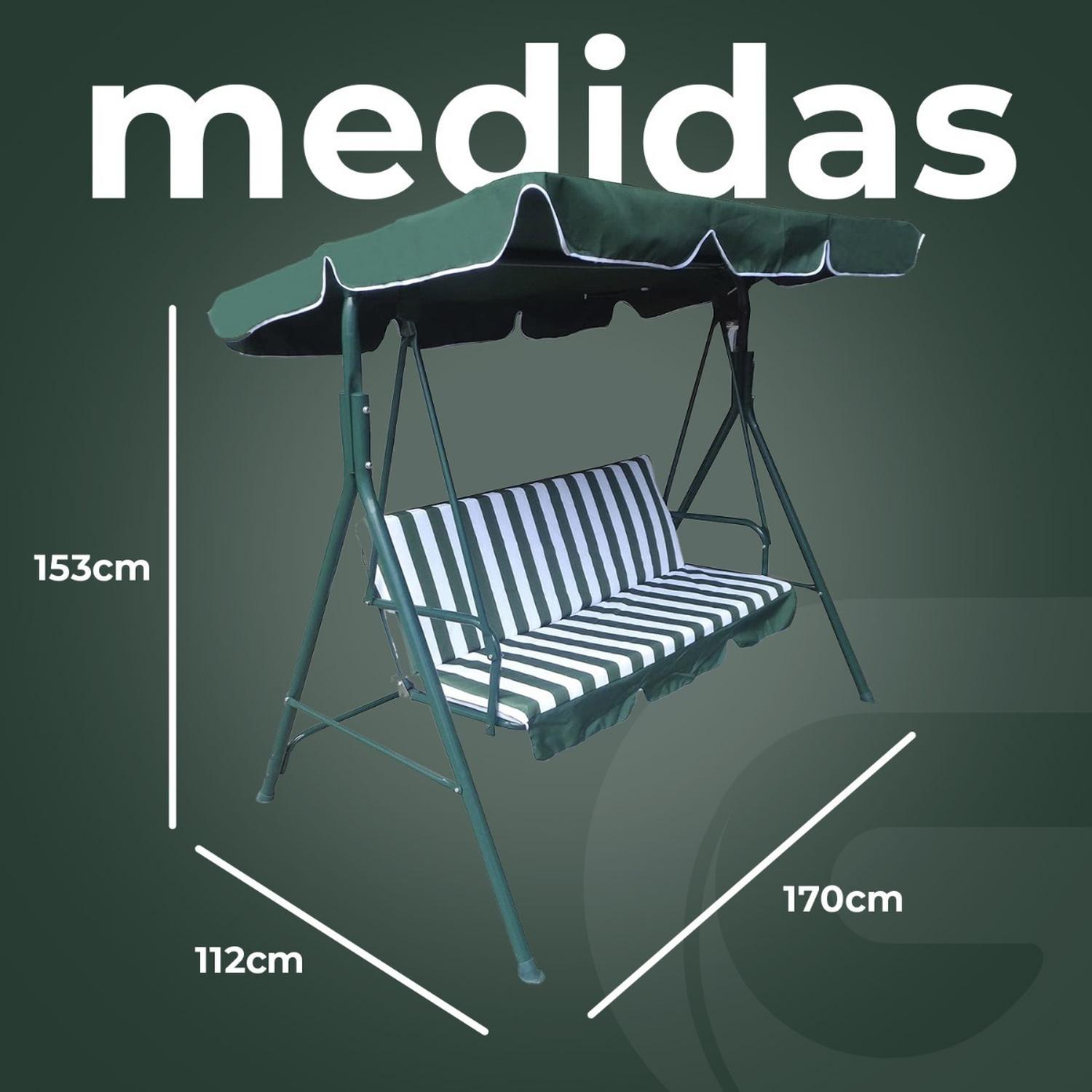 SILLA COLUMPIO PARA TERRAZA AL AIRE LIBRE PARA 3 PERSONAS - 6