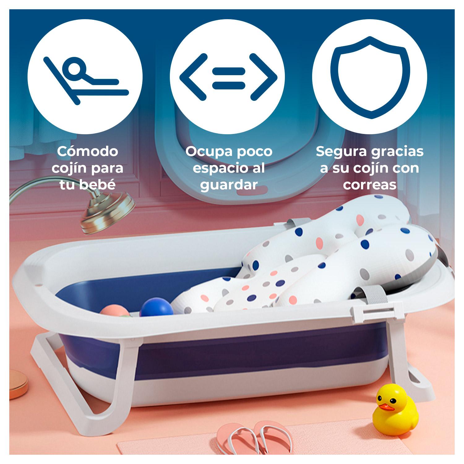 TINA BAÑERA PLEGABLE PARA BEBÉ, COJÍN Y ACCESORIOS - 2
