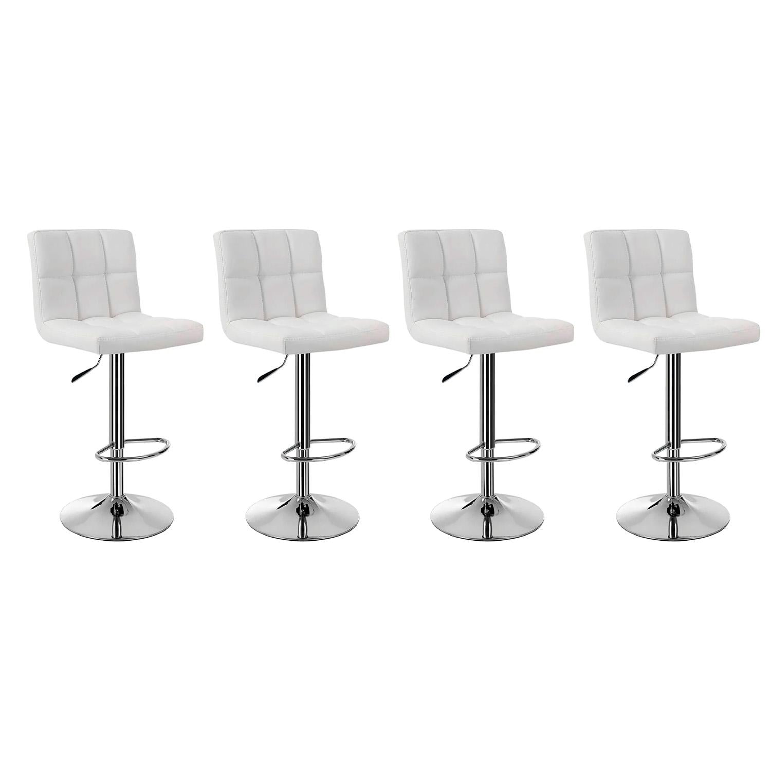 SILLA PISO BAR GLOBAL LATIN GROUP 1603988 BLANCO PACK 4 TABURETE CON RESPALDO CUADRADO - 1