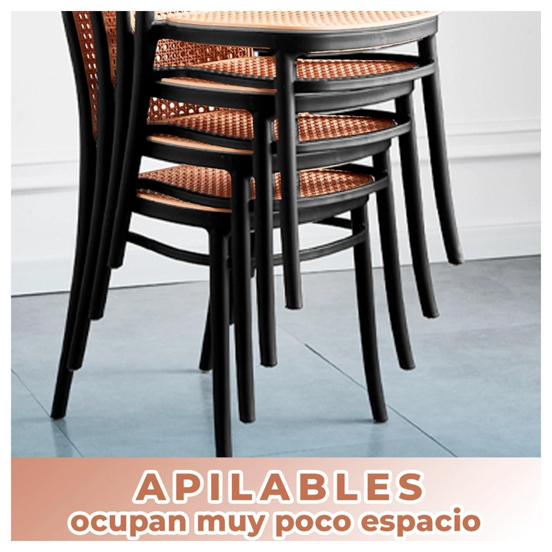 PACK 4 SILLAS DE COMEDOR CON AGUJERO ARYA MARRON - 2
