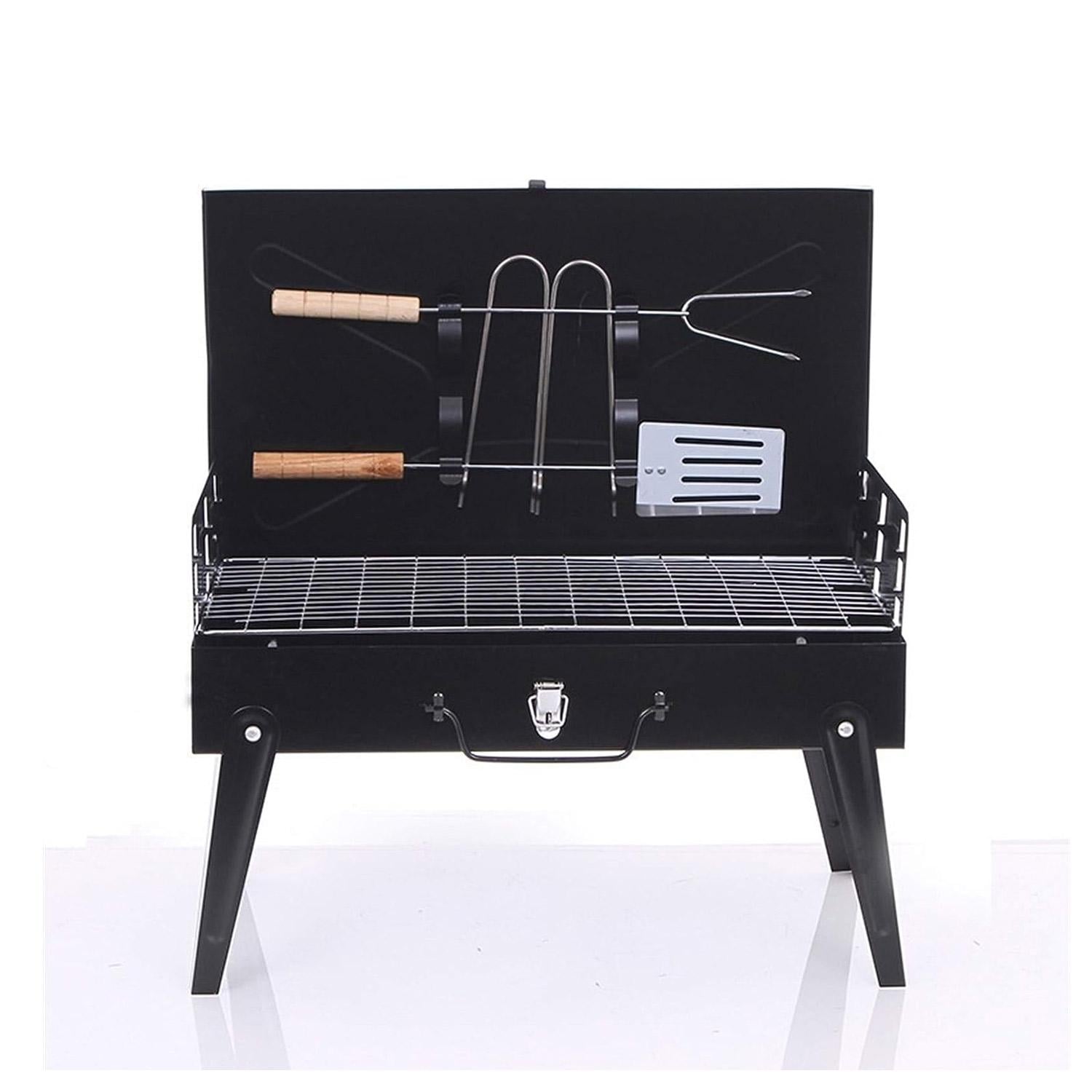 PARRILLA PORTATIL A CARBON TIPO MALETA - 1