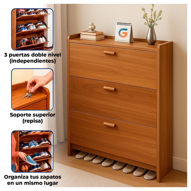 MUEBLE ZAPATERO ORGANIZADOR ESTANTE PARA ZAPATOS VTRIN - 2
