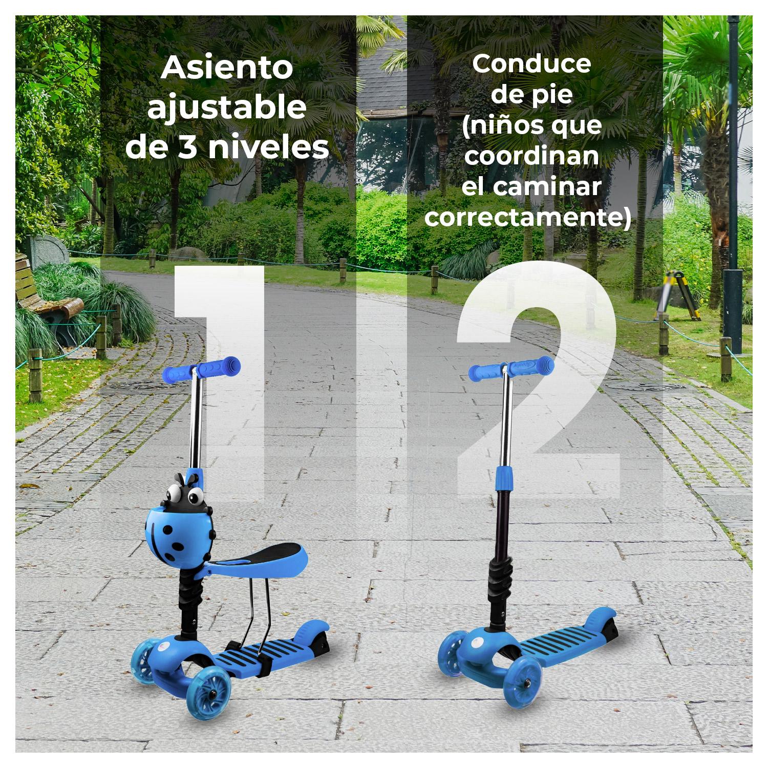 SCOOTER MONOPATÍN 3 EN 1 Y RUEDAS CON LUCES LED - 5