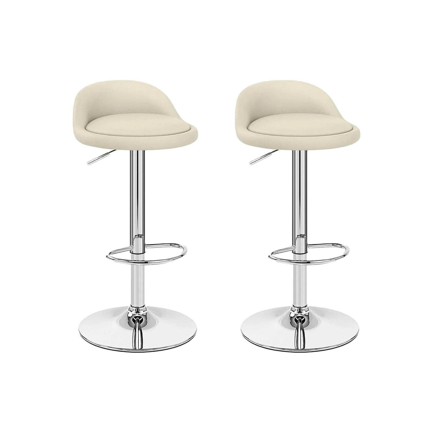 PACK GLOBAL LATIN GROUP CUERO BEIGE 2 SILLA PISO BAR TABURETE - 1