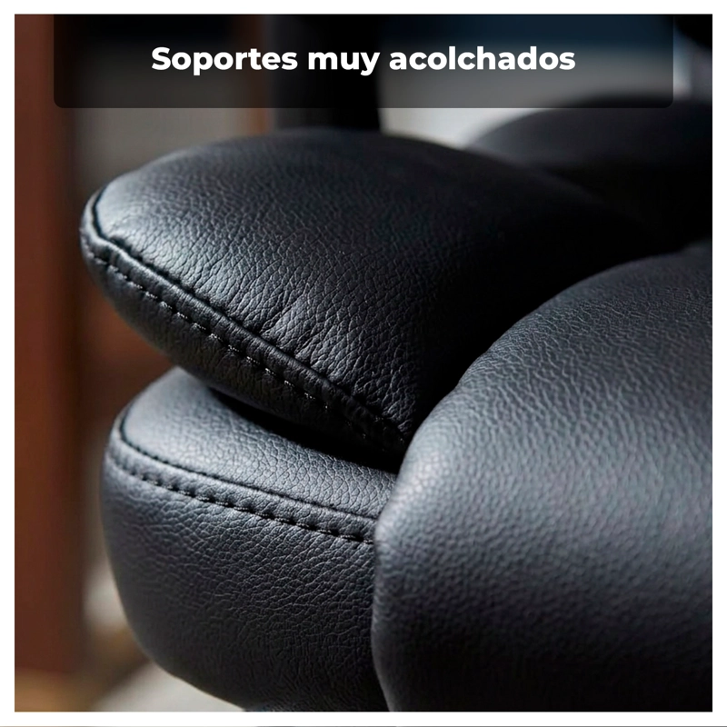 SILLA ERGONOMICA EJECUTIVA DE OFICINA PARA ESCRITORIO RECLINABLE CON APOYAPIE S - 10