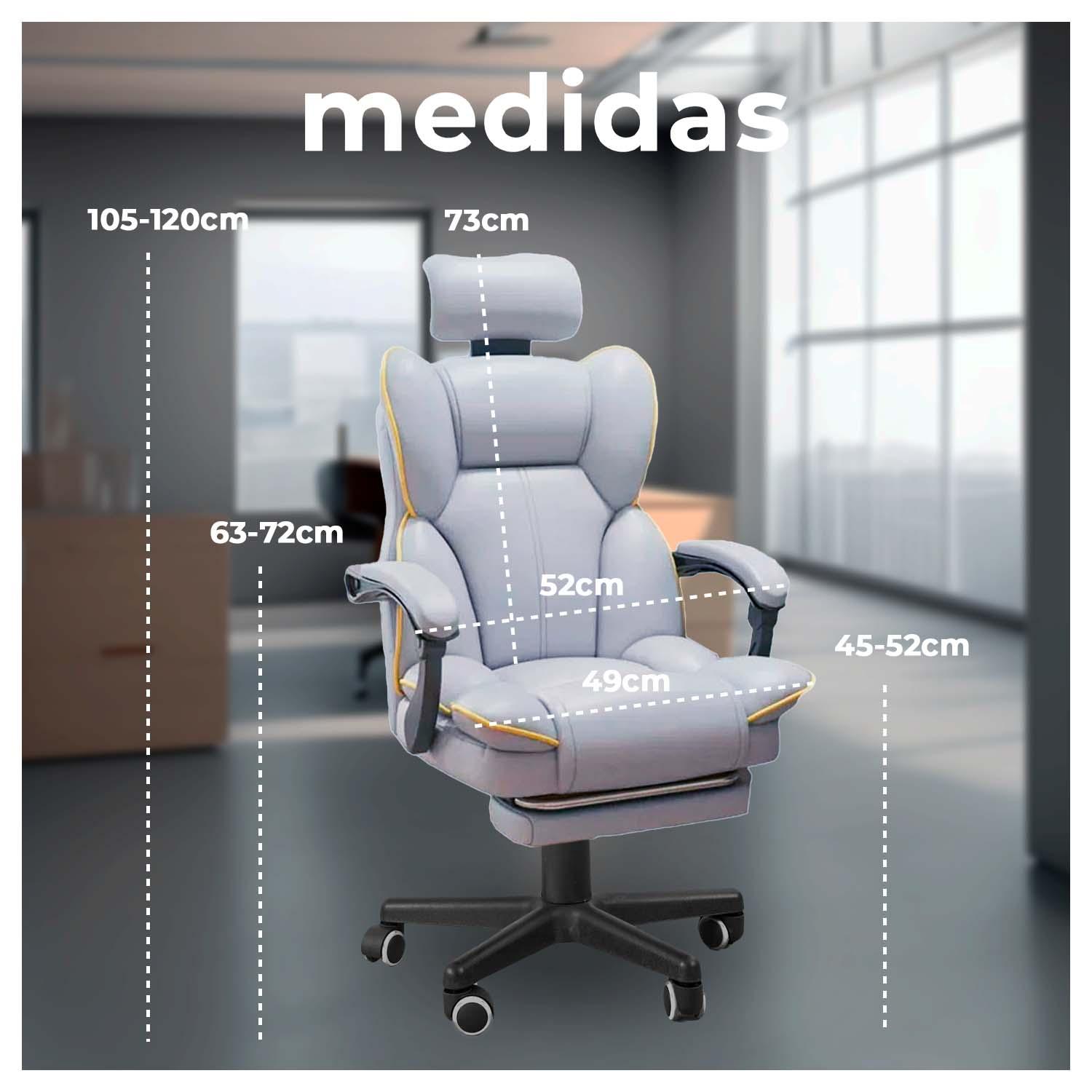 SILLA ERGONOMICA EJECUTIVA DE OFICINA PARA ESCRITORIO RECLINABLE CON APOYAPIE S - 7