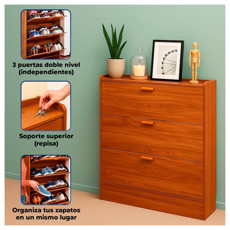 ZAPATERO MUEBLE ORGANIZADOR VTRIN XXL PARA 25 PARES Y TALLAS HASTA 45 - 2
