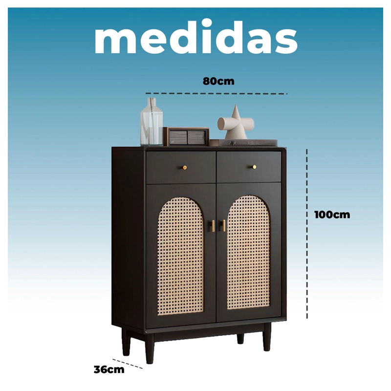 ZAPATERA DE ESTILO VINTAGE MUEBLE ORGANIZADOR CAJONES Y PUERTAS - 6