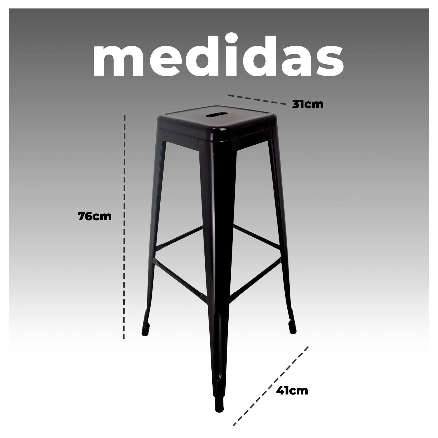PACK 4 TABURETE ALTO DE METAL PARA BARRA - 6