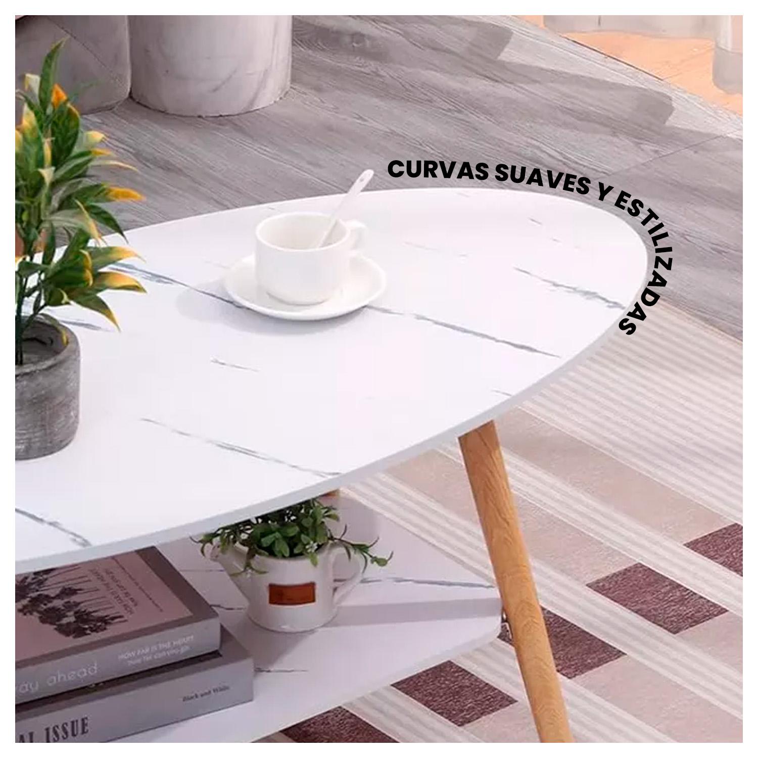 MESA DE CENTRO ELEGANTE PARA SALA CON EFECTO MARMOL - 4