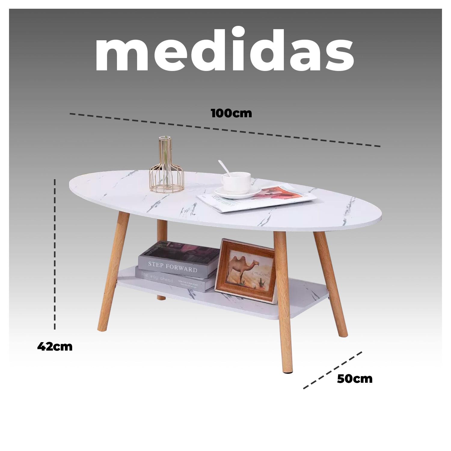 MESA DE CENTRO ELEGANTE PARA SALA CON EFECTO MARMOL - 6