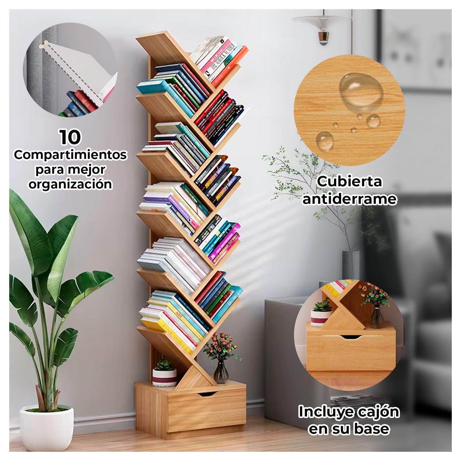 LIBRERO INNOVADOR EN ZIGZAG PARA HOGAR Y OFICINA - 2