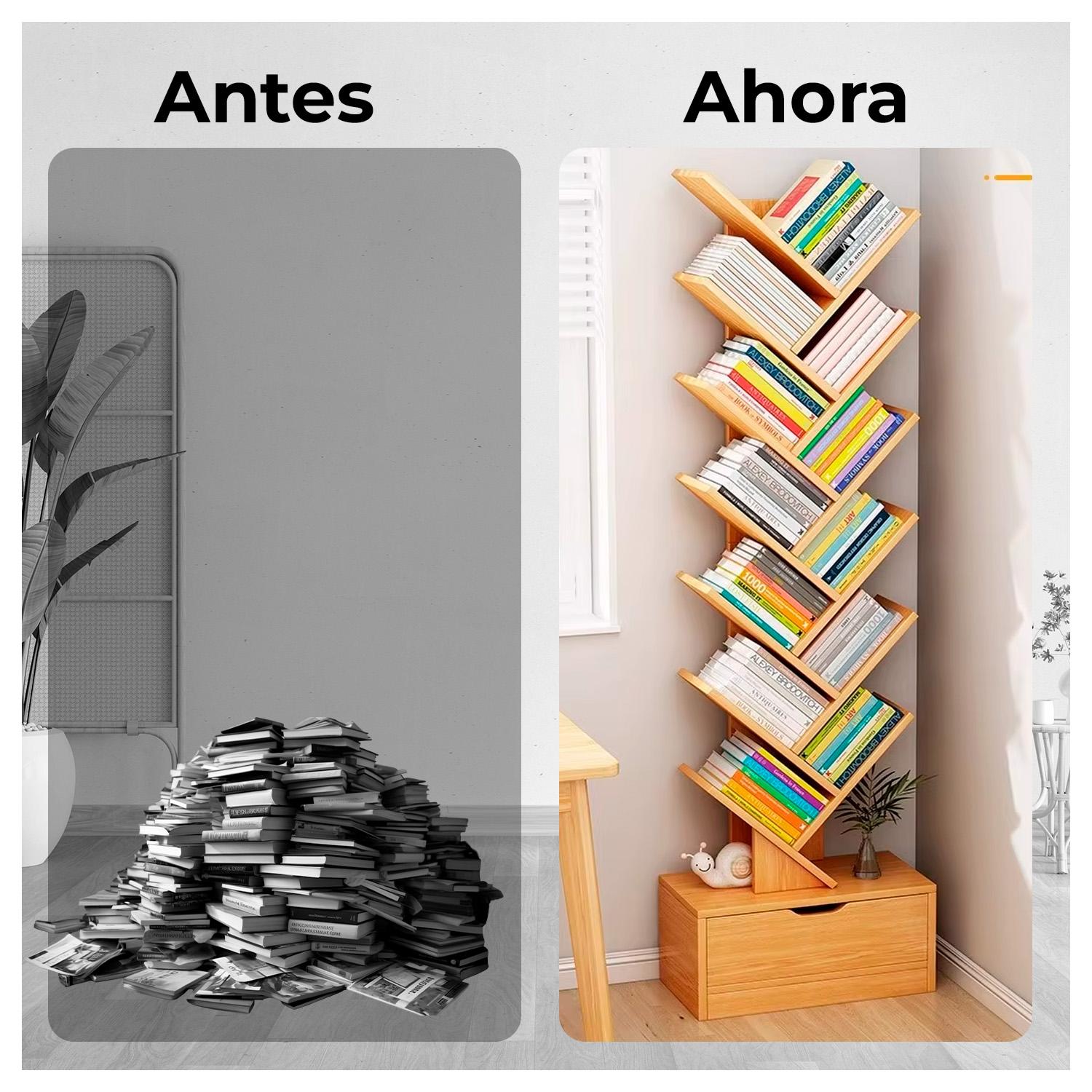 LIBRERO INNOVADOR EN ZIGZAG PARA HOGAR Y OFICINA - 4
