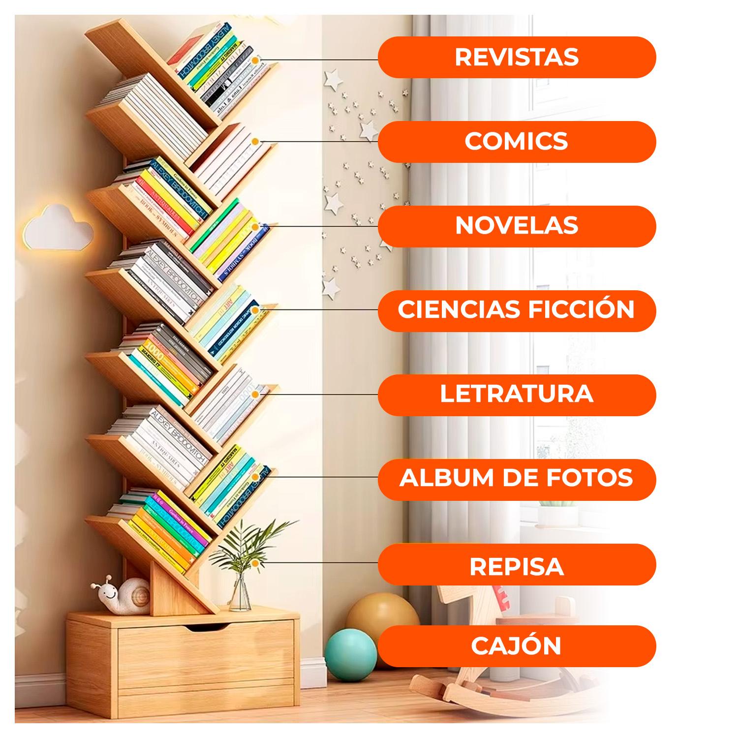 LIBRERO INNOVADOR EN ZIGZAG PARA HOGAR Y OFICINA - 5