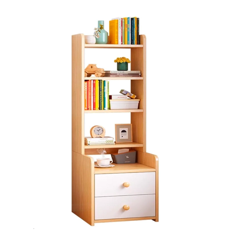 Velador Mueble Organizador Con Repisas Cajones Madera Dormitorio - 1