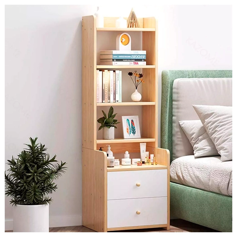Velador Mueble Organizador Con Repisas Cajones Madera Dormitorio - 5
