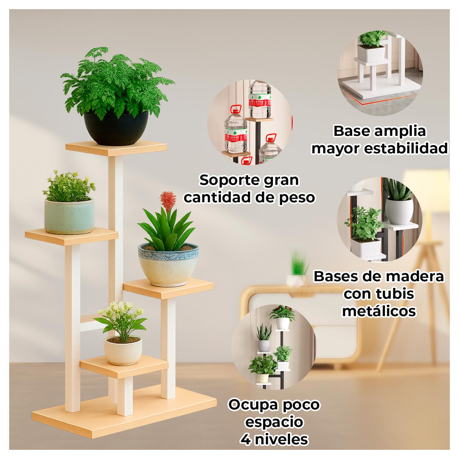 ESTANTE PARA PLANTAS DE MADERA SOPORTE DECORATIVO MULTIUSO - 2