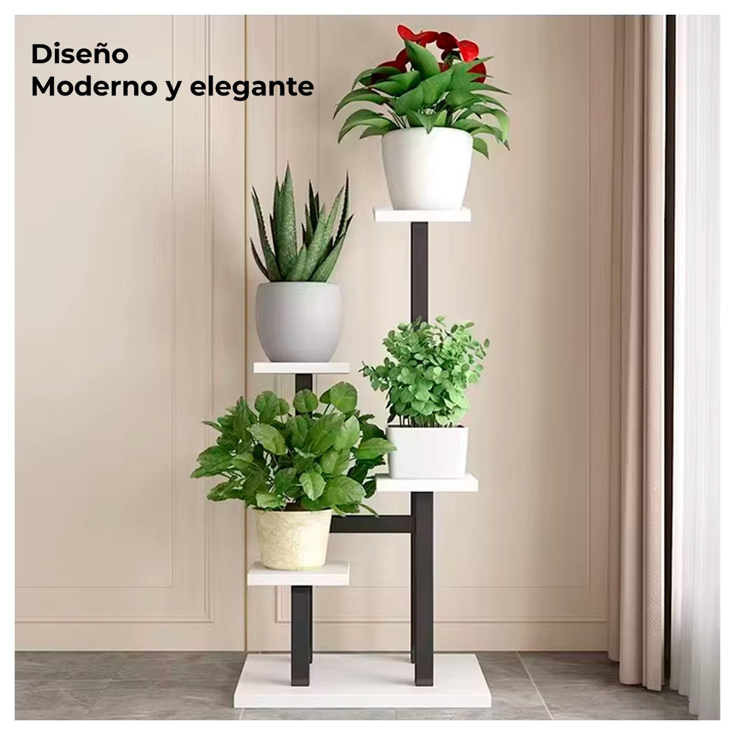 ESTANTE PARA PLANTAS DE MADERA SOPORTE DECORATIVO MULTIUSO - 4