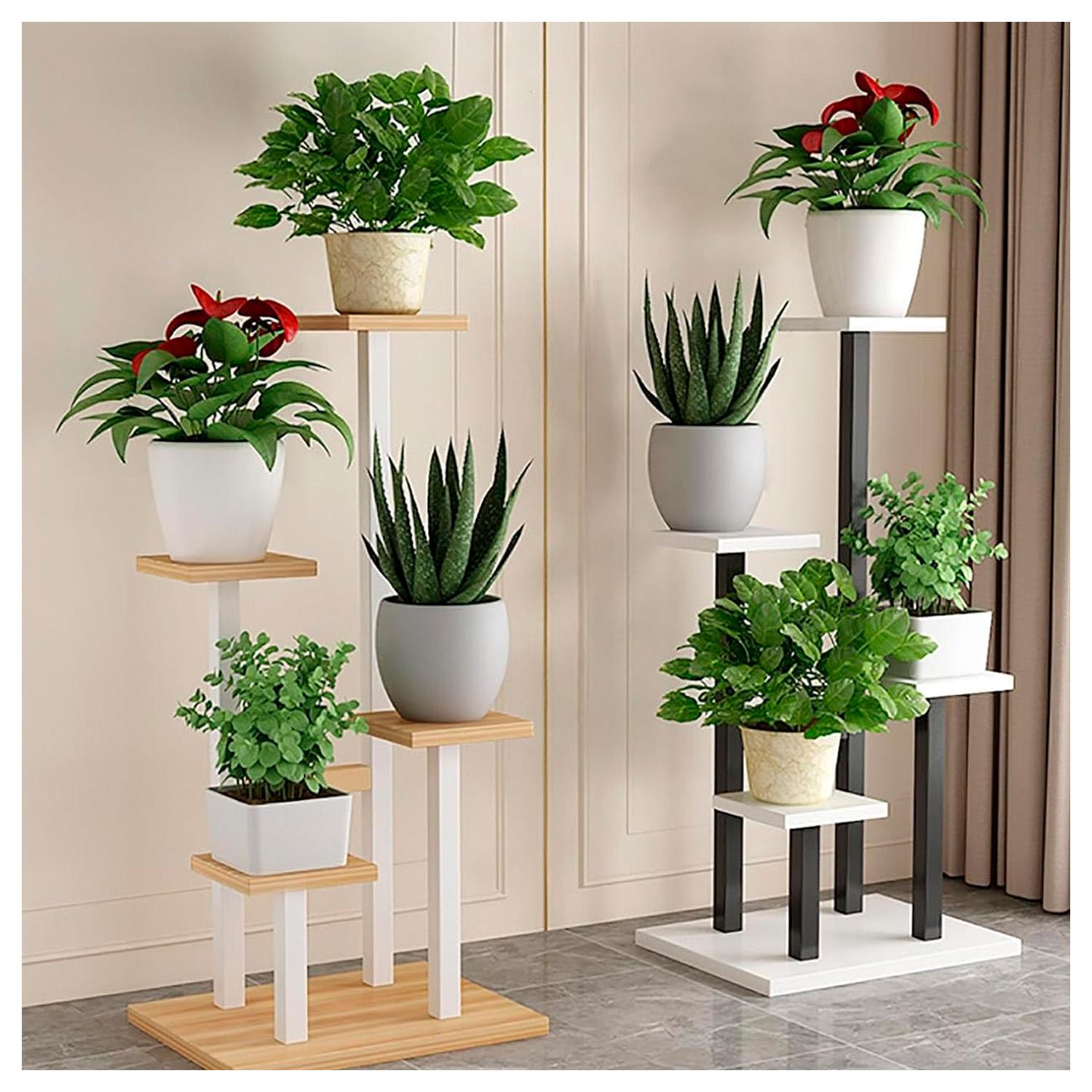 ESTANTE PARA PLANTAS DE MADERA SOPORTE DECORATIVO MULTIUSO - 5