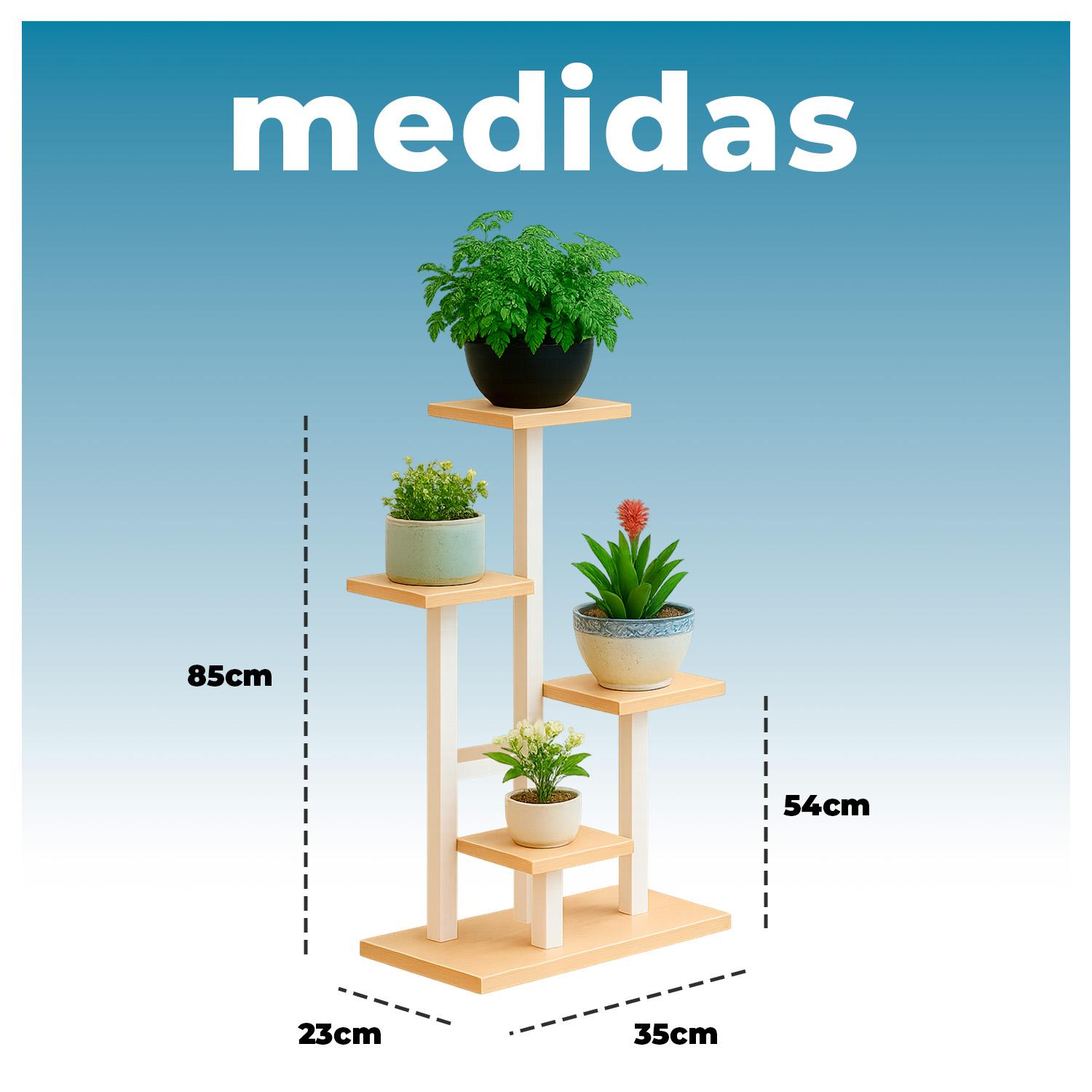 ESTANTE PARA PLANTAS DE MADERA SOPORTE DECORATIVO MULTIUSO - 6