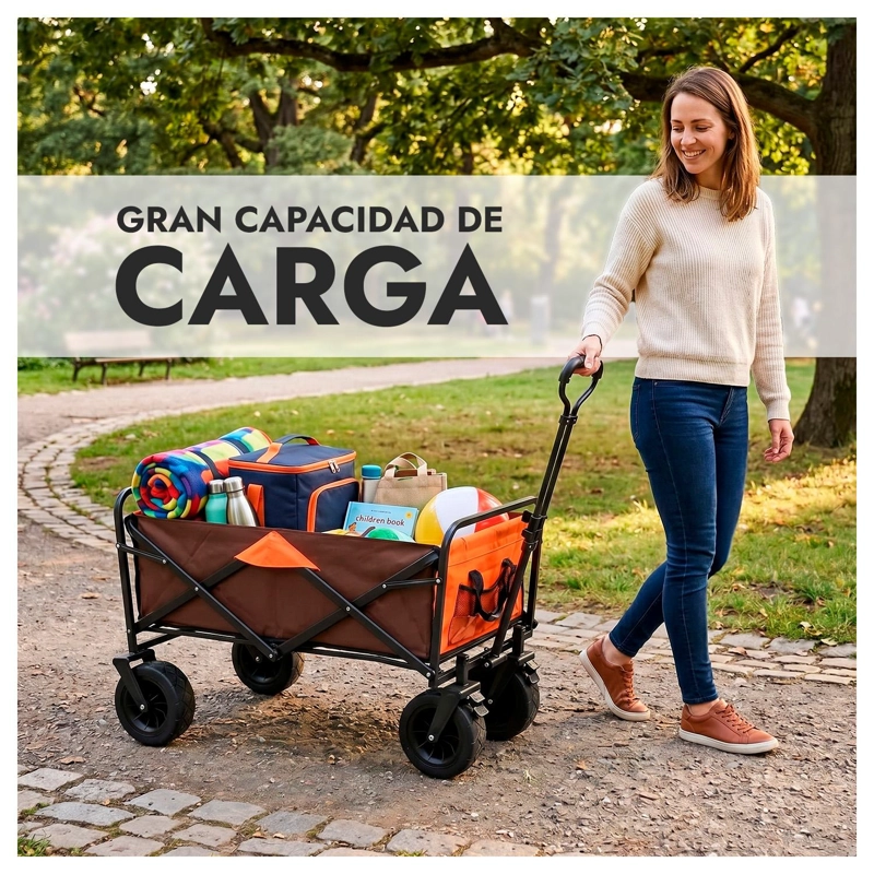 CARRO CARGA PLEGABLE CON RUEDAS FERIA COMPRA MULTIUSO TRANSPORTADOR - 2