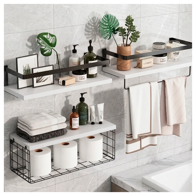 REPISAS DECORATIVAS PARA COCINA, BAÑO U OFICINA 3 PIEZAS MULTIFUNCION - 5