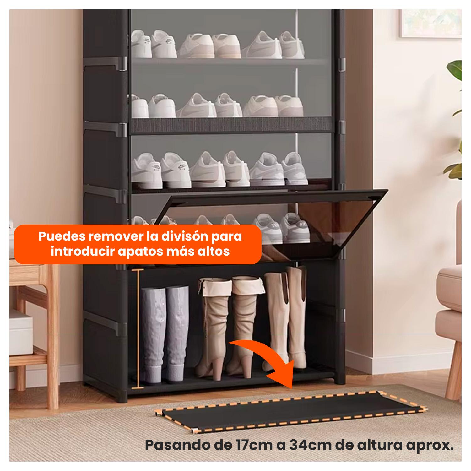 ZAPATERO VERTICAL CON TAPA PET 30X64X139CM 8 NIVELES - 3