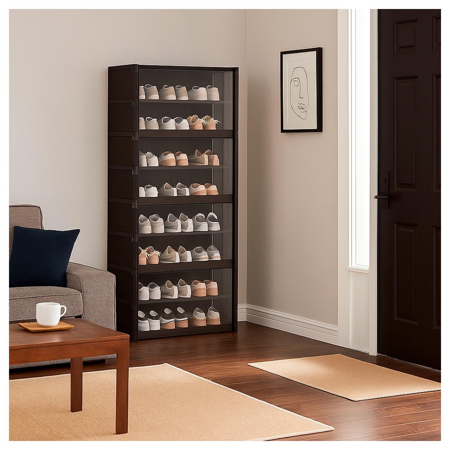 ZAPATERO VERTICAL CON TAPA PET 30X64X139CM 8 NIVELES - 5