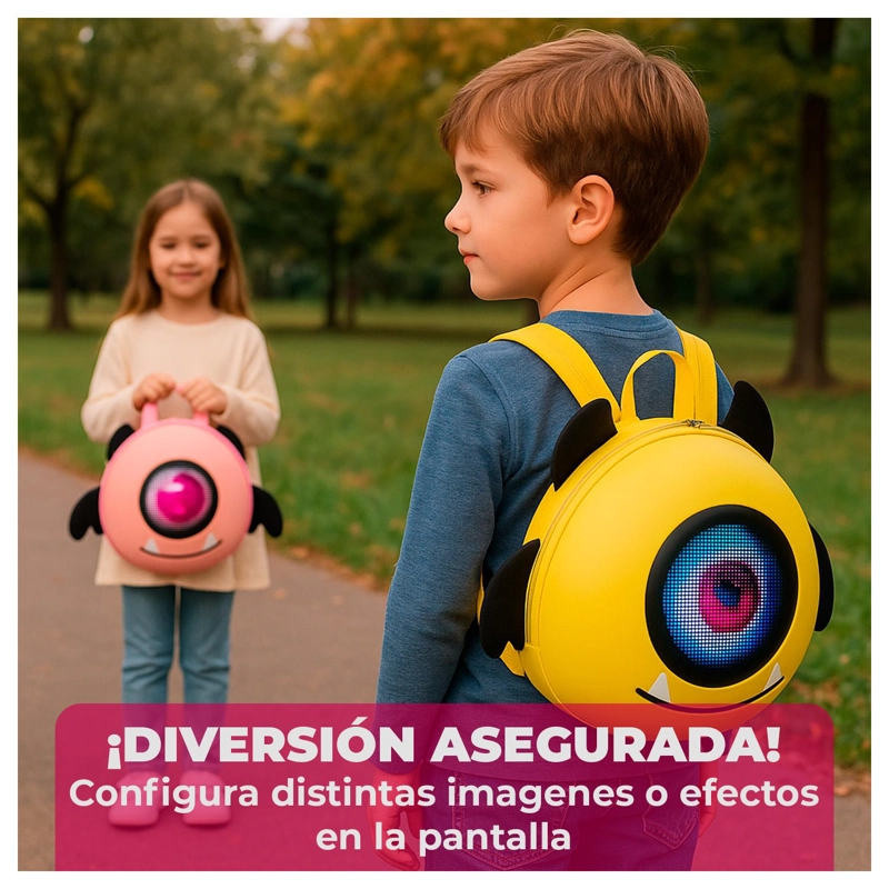 MOCHILA NIÑO VIAJE AVION INFANTIL DISEÑO LUZ LED ESCOLAR DIVERTIDA TAMAÑO 10.5 - 5