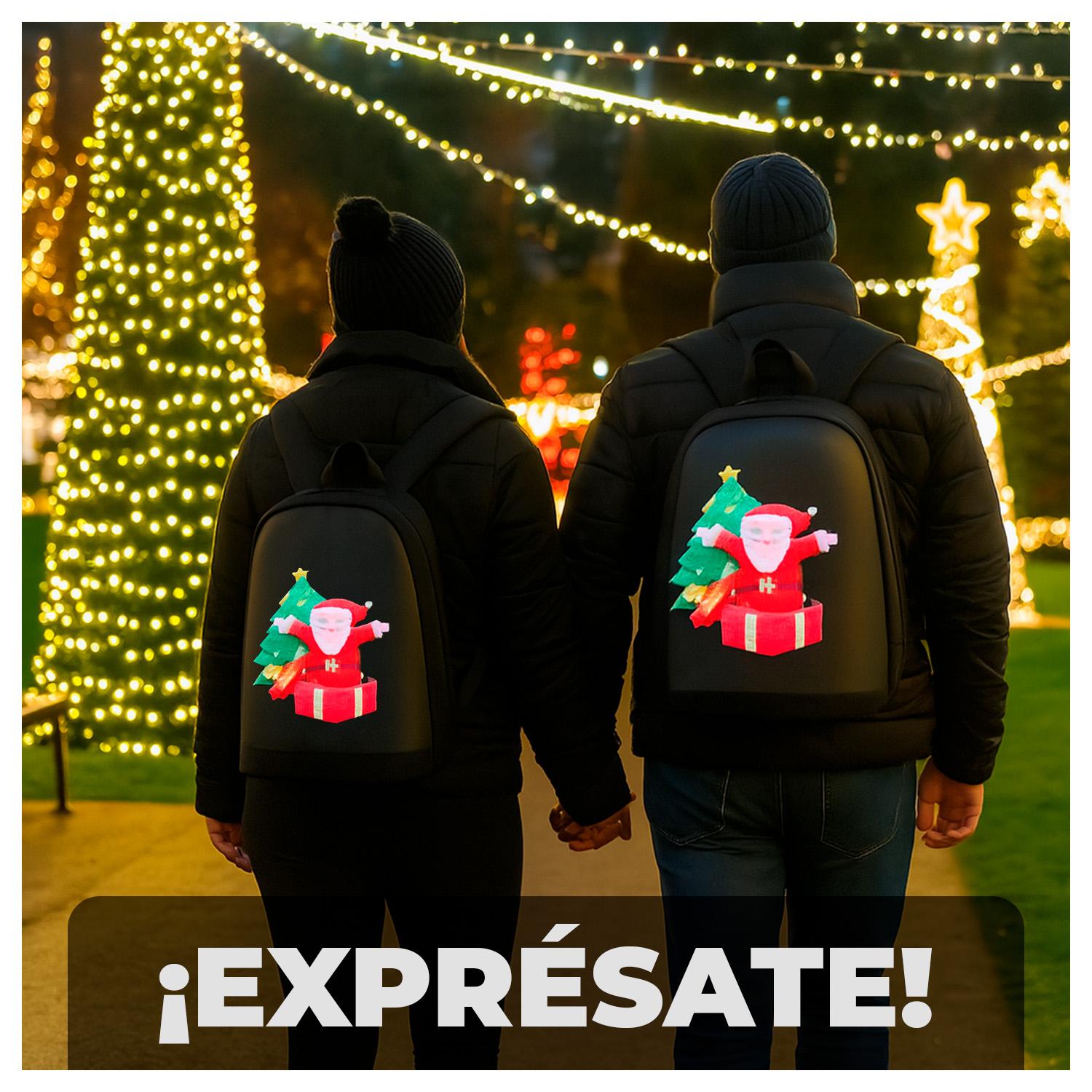 MOCHILA LED PERSONALIZABLE CON PANTALLA ANIMADA Y POWER BANK - 5