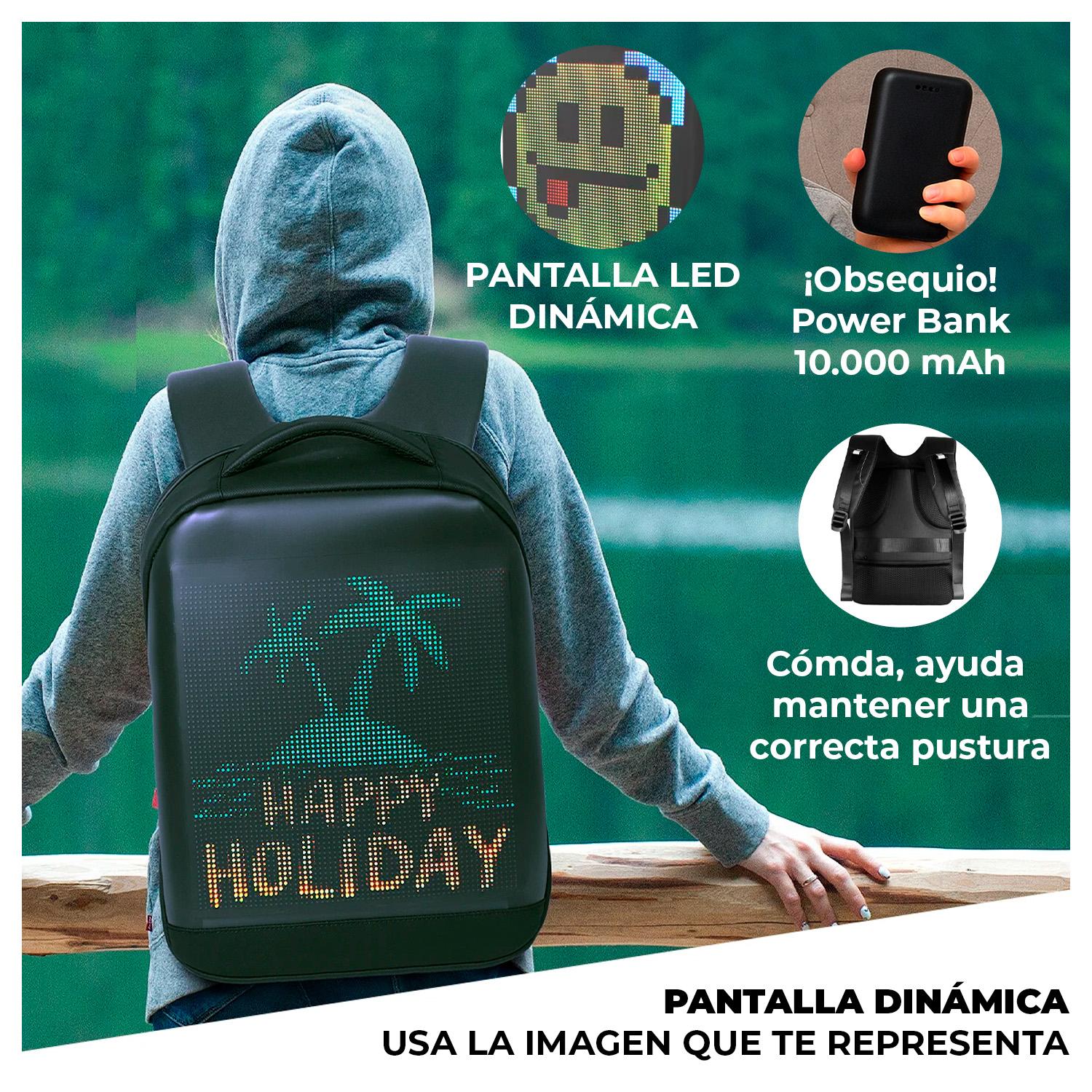 MOCHILA INTELIGENTE CON PANTALLA LED Y POWER BANK EXPRESA TU ESTILO - 2