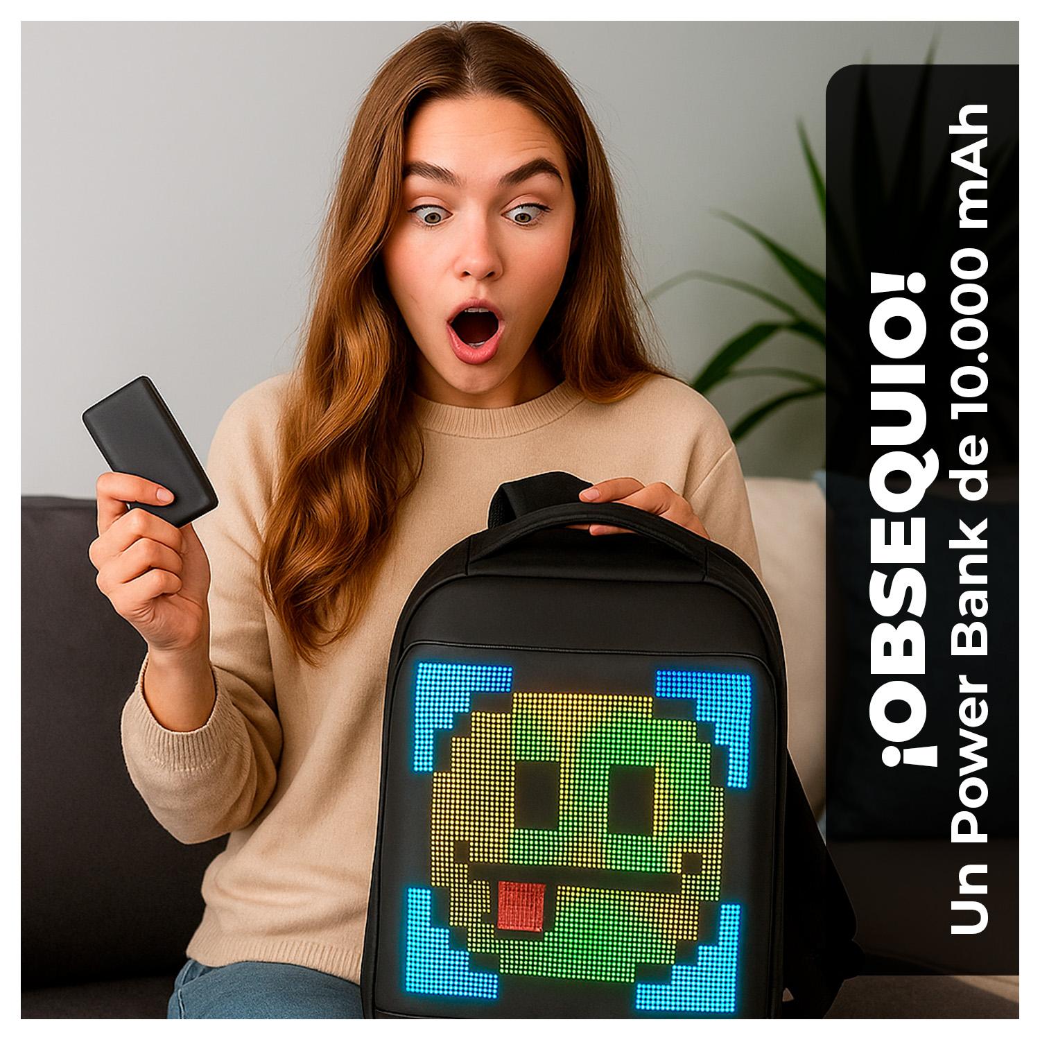 MOCHILA INTELIGENTE CON PANTALLA LED Y POWER BANK EXPRESA TU ESTILO - 4