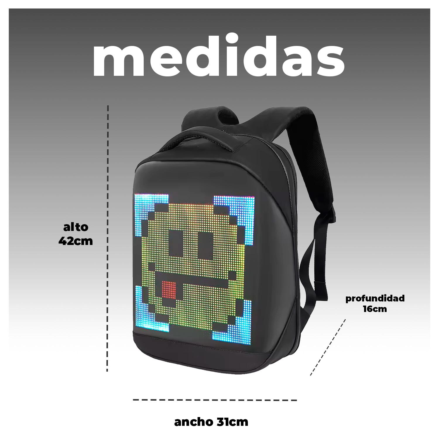 MOCHILA INTELIGENTE CON PANTALLA LED Y POWER BANK EXPRESA TU ESTILO - 7