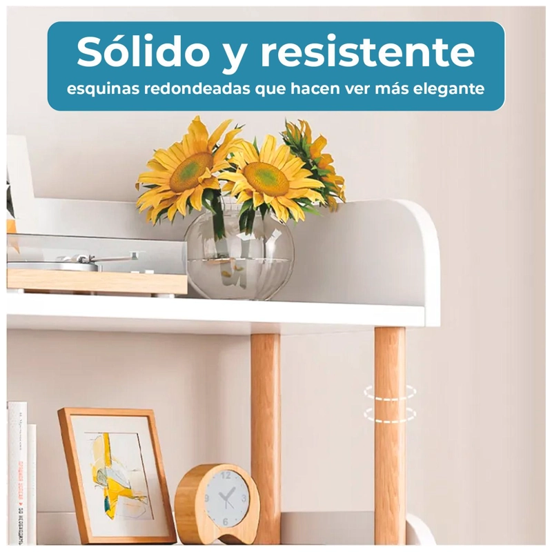 LIBRERO BLANCO 5 NIVELES CON REPISAS ABIERTAS ESTILO NORDICO - 3