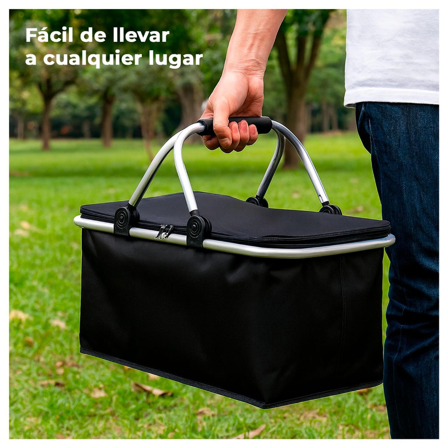 CANASTA DE PICNIC CON AISLANTE TE RMICO VIAJERA PLEGABLE - 2