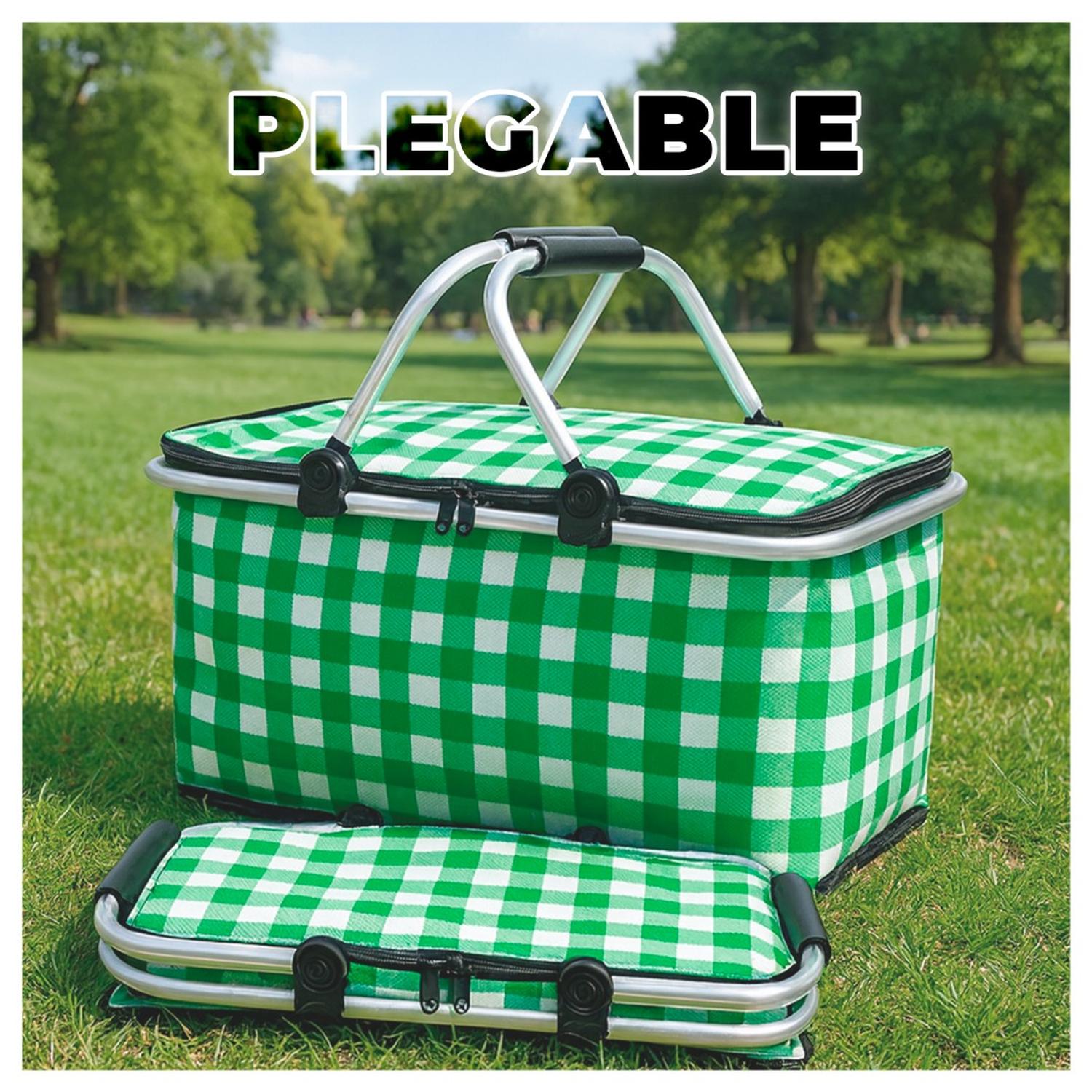 CANASTA DE PICNIC CON AISLANTE TE RMICO VIAJERA PLEGABLE - 4