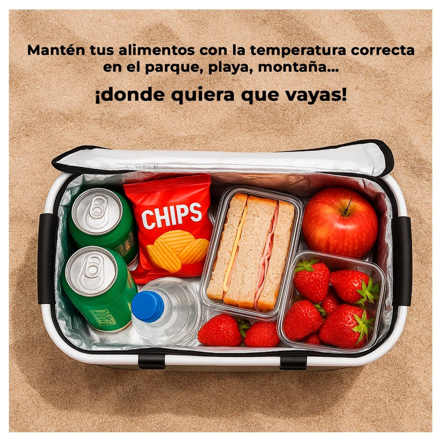 CANASTA DE PICNIC CON AISLANTE TE RMICO VIAJERA PLEGABLE - 5