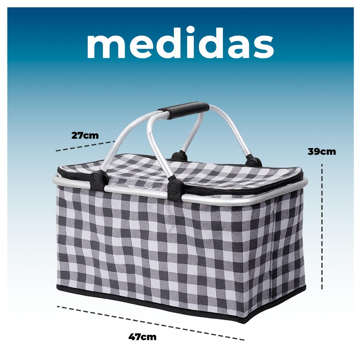 CANASTA DE PICNIC CON AISLANTE TE RMICO VIAJERA PLEGABLE - 6
