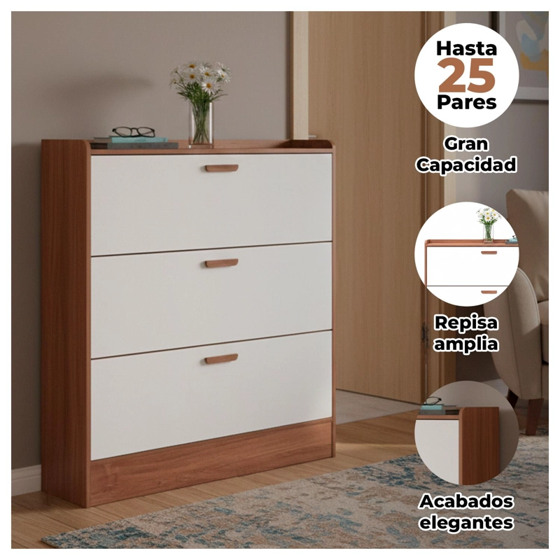 ZAPATERO MUEBLE ORGANIZADOR 3 NIVELES XXL PARA 25 PARES - 2