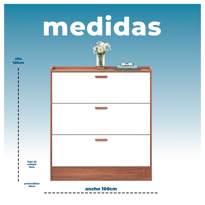 ZAPATERO MUEBLE ORGANIZADOR 3 NIVELES XXL PARA 25 PARES - 7